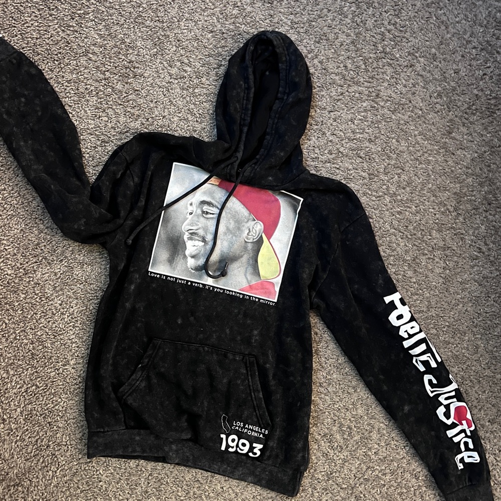 Tupac Poetic Justice Hoodie - Los Angeles California 1993 Sweatshirt- MEDIUM